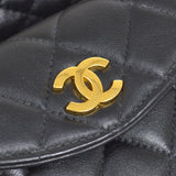 CHANEL 1994 Black Lambskin Quilted Belt Bag with Medallion Chain #80