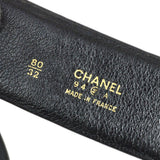 CHANEL 1994 Black Lambskin Quilted Belt Bag with Medallion Chain #80