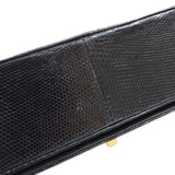 CHANEL * 1989-1991 Turnlock Full Flap Small Black Lizard