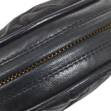CHANEL 1989-1991 Round Shoulder Bag Black Satin
