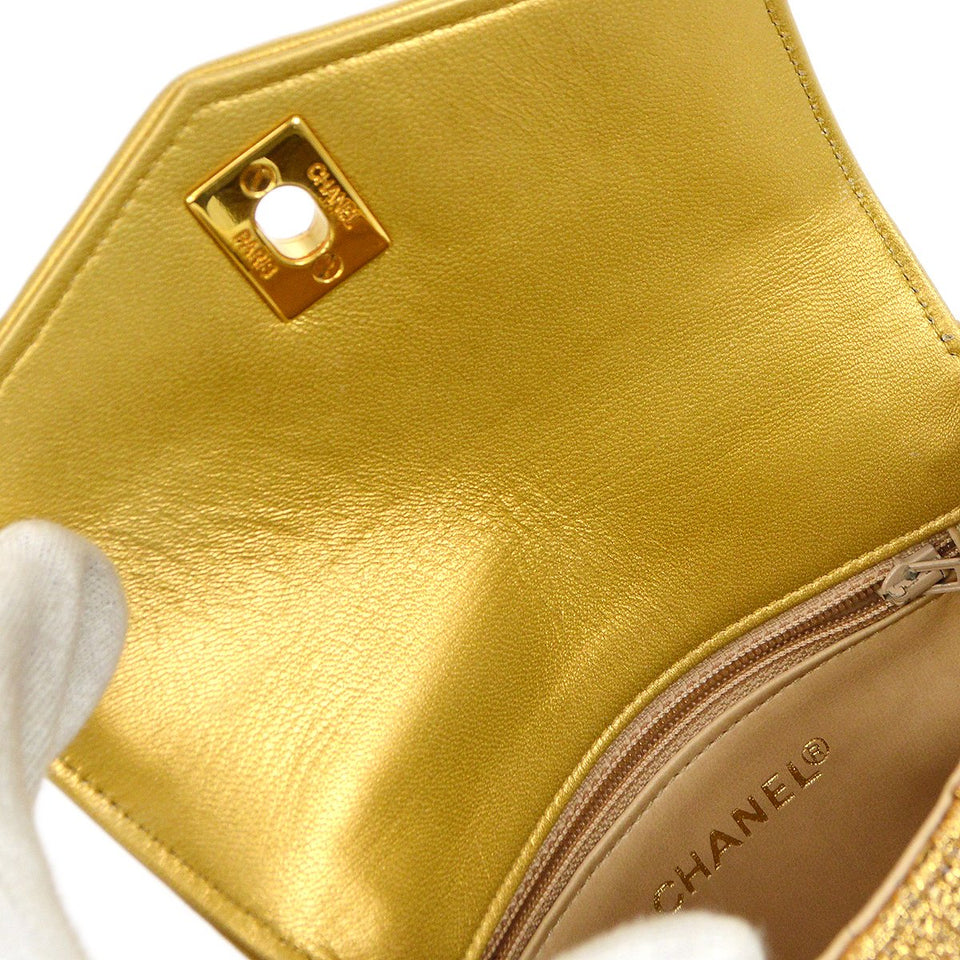 CHANEL 1991-1994 Nishijin-ori BUM Belt Bag Gold AK38336h