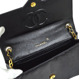 CHANEL 1986-1988 Black Lizard Pointed Flap