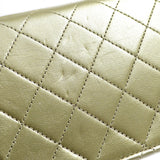 CHANEL 1989-1991 Gold Lambskin Straight Flap Micro