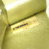 CHANEL 1989-1991 Gold Lambskin Straight Flap Micro