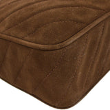 CHANEL 1991-1994 Brown Suede Diagonal Camera Bag Small
