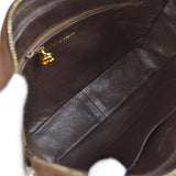 CHANEL 1991-1994 Brown Suede Diagonal Camera Bag Small