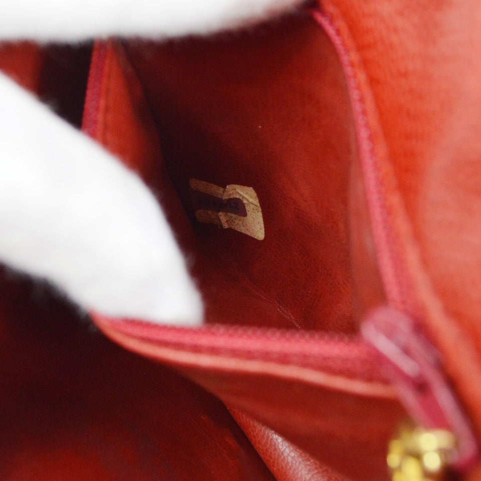 CHANEL 1989-1991 Red Caviar Round Belt Bag #80