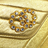 CHANEL 1991-1994 Christal & Gold CC Diagonal Evening Bag