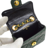 CHANEL 1990s Green Lambskin Belt Bag Micro