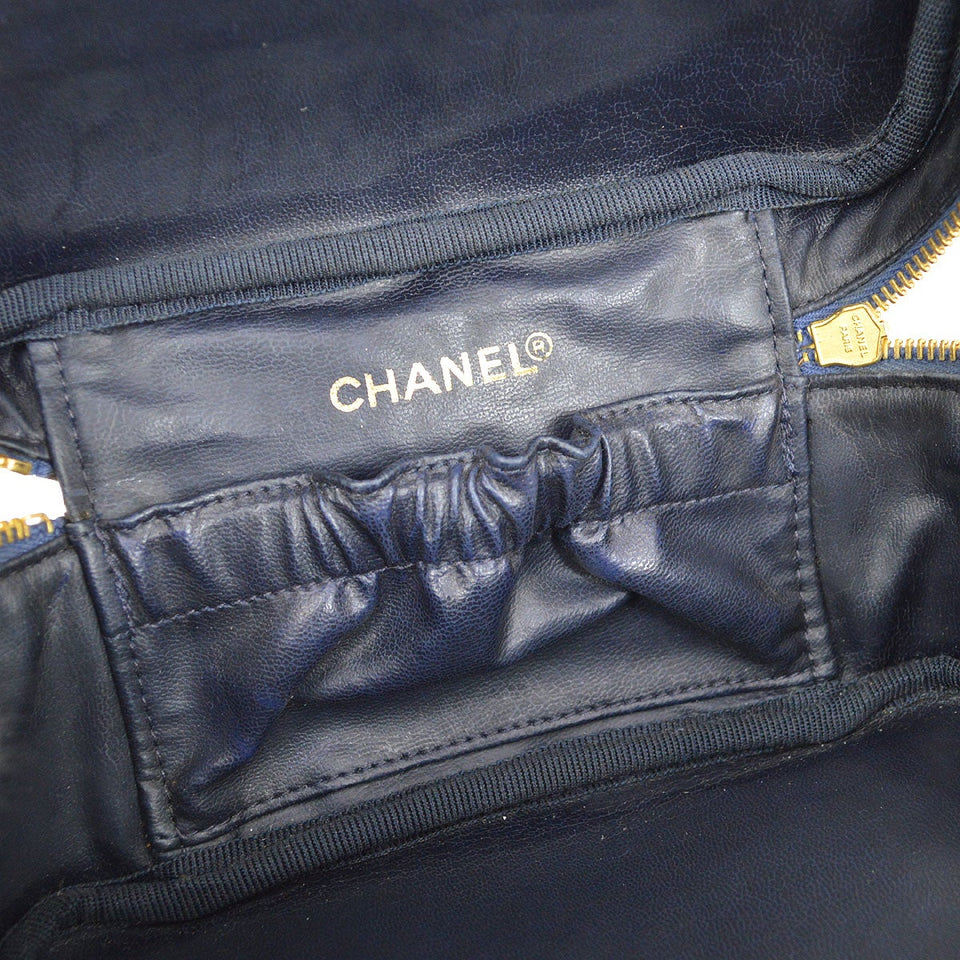 CHANEL 1996-1997 Timeless Vanity Handbag Denim