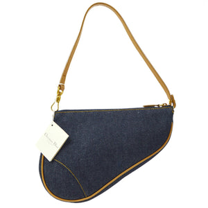 CHRISTIAN DIOR★ 2001 Denim Saddle Bag Mini 38934