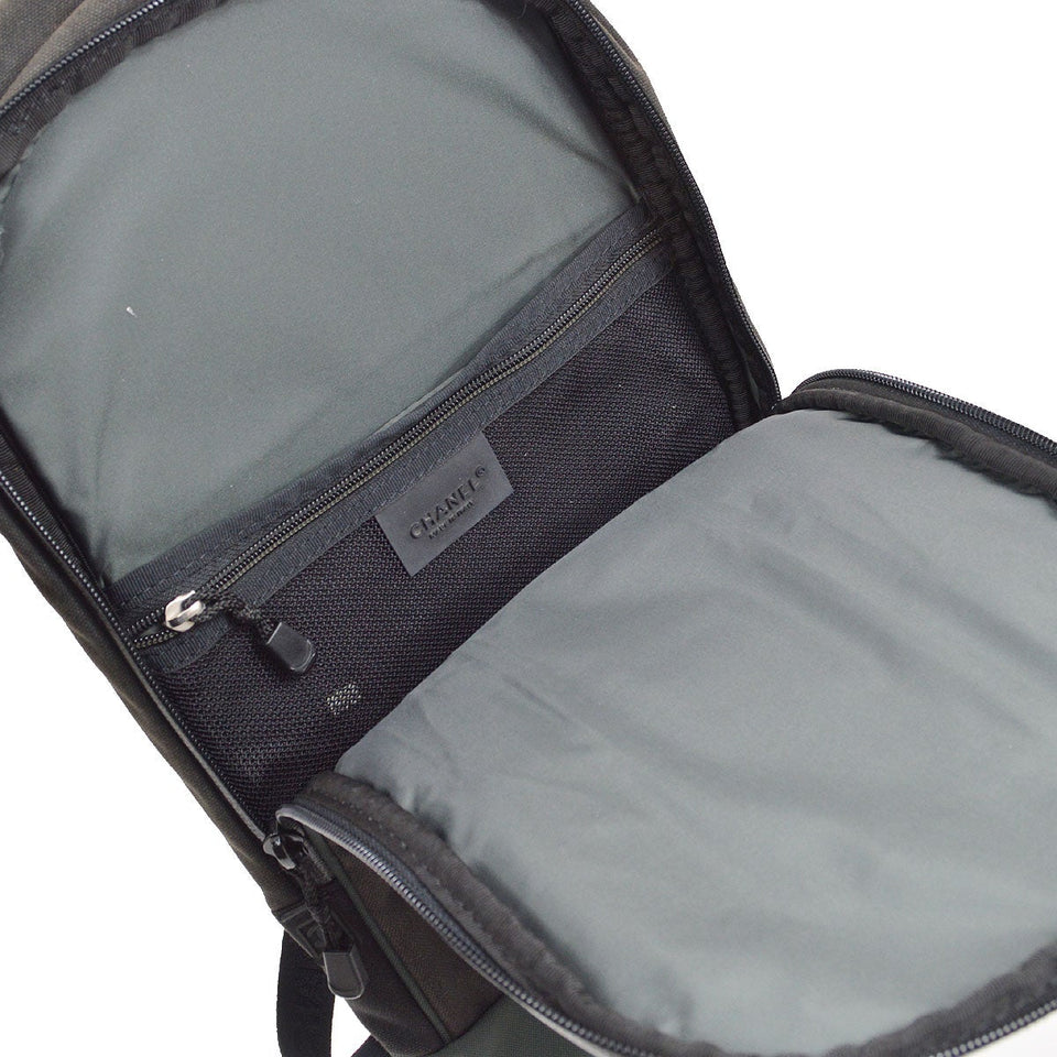 CHANEL 2003-2004 Sport Line Backpack Black Green