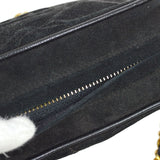 CHANEL 1986-1988 Black Suede Diamond Camera Bag Mini
