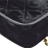 CHANEL 1991-1994 Black Velvet Camera Bag Mini