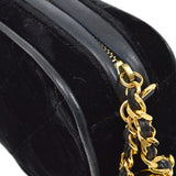 CHANEL 1991-1994 Black Velvet Camera Bag Mini