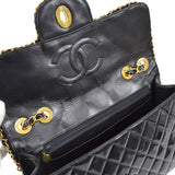 CHANEL * 1994 Black Patent Leather Chain Around Classic Flap Maxi