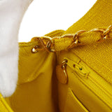 CHANEL 1991-1994 Yellow Linen Diana Medium