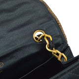 CHANEL 1994-1996 Black Satin Half Moon Flap Bag