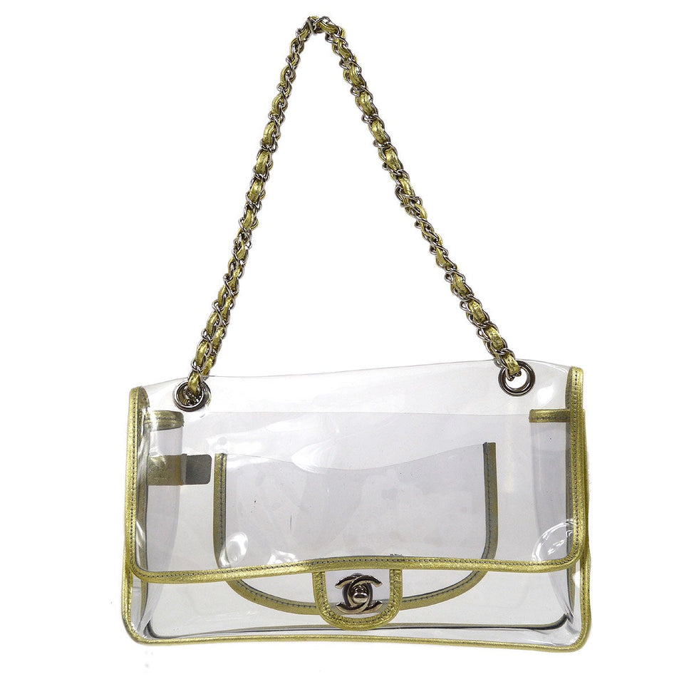 CHANEL 2006-2008 PVC Classic Single Flap Bag Large