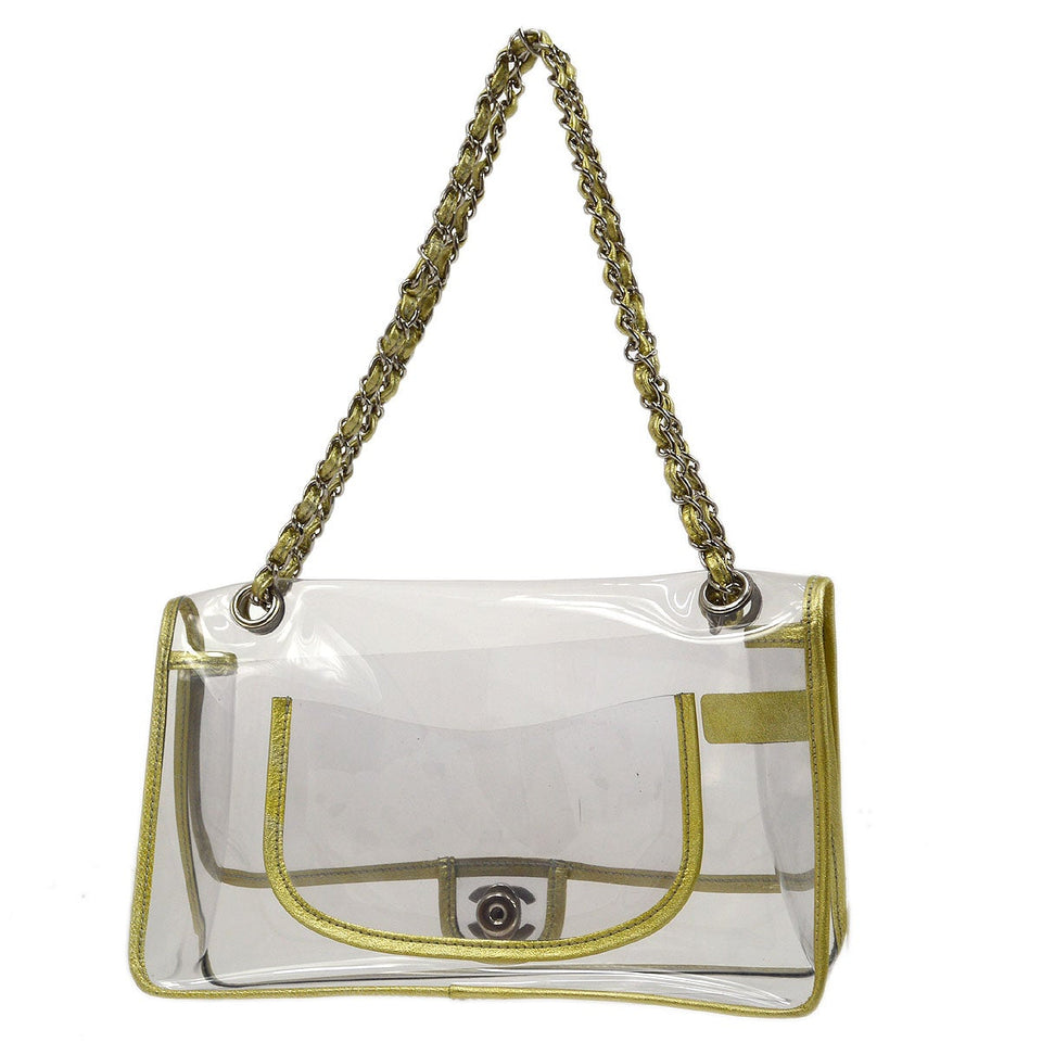 CHANEL 2006-2008 PVC Classic Single Flap Bag Large