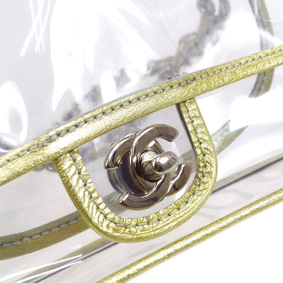 CHANEL 2006-2008 PVC Classic Single Flap Bag Large