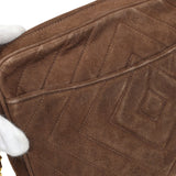 CHANEL 1991-1994 Brown Suede Diamond Camera Bag Small