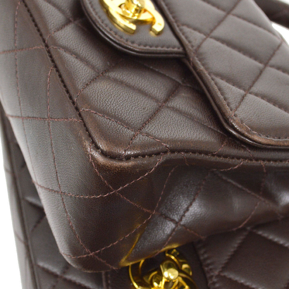 CHANEL 1994 Classic Flap Handbag Set Brown Lambskin