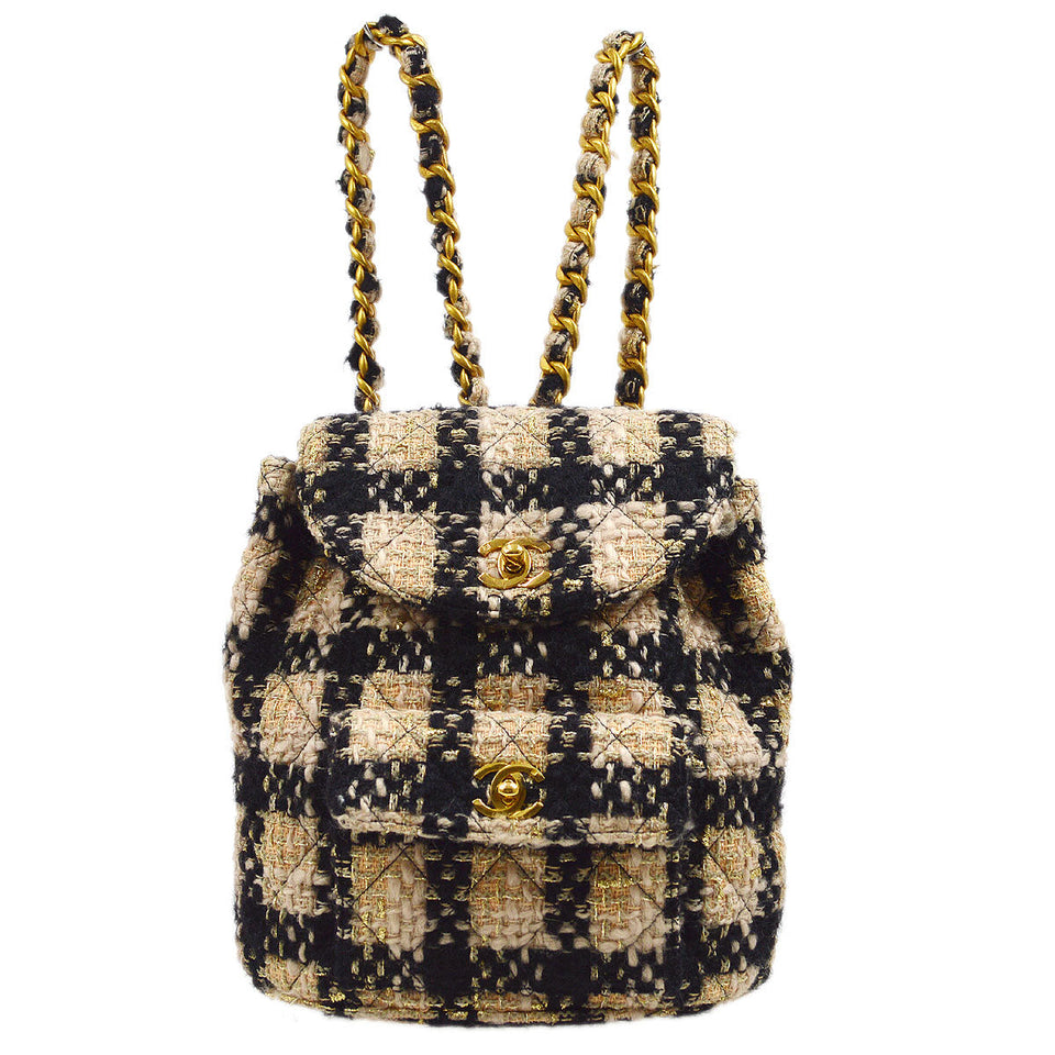 CHANEL 1991-1994 Tweed DUMA Backpack Medium 35780