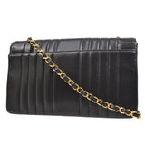 CHANEL Mademoiselle Chain Shoulder Bag Black Lambskin