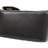 CHANEL Mademoiselle Chain Shoulder Bag Black Lambskin