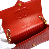 CHANEL 1986-1989 Red Crocodile Pointed Flap Bag