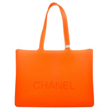 CHANEL Tote Bag Orange Rubber