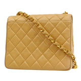 CHANEL 1994-1996 Beige Lambskin Straight Flap Medium