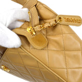CHANEL 1997 Beige Lambskin Quilted Handbag