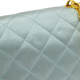 CHANEL 1989-1991 Baby Blue Satin Diana Mini