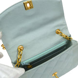 CHANEL 1989-1991 Baby Blue Satin Diana Mini