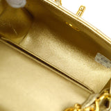 CHANEL 1994-1996 Gold Lambskin Cube Straight Flap Bag Micro