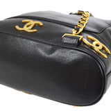 CHANEL 1991-1994 Triple CC Backpack Black Caviar
