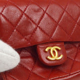 CHANEL 1990s Red Lambskin Belt Bag Micro