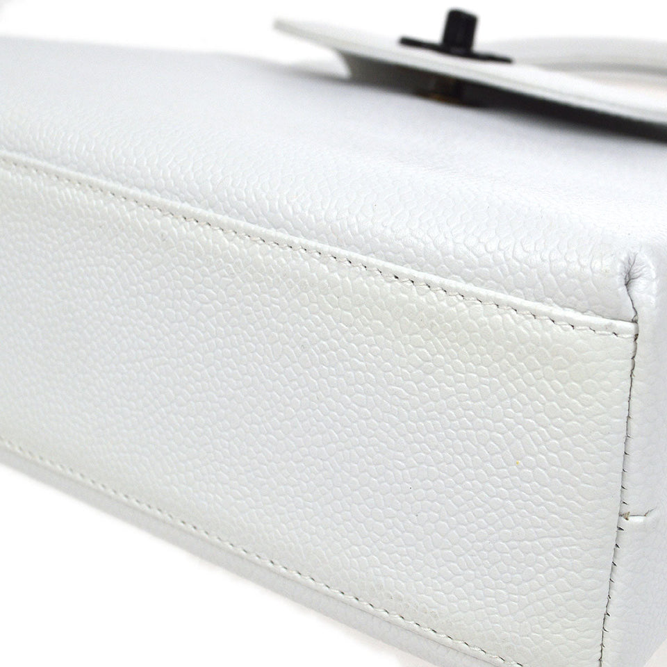 CHANEL 1997-1999 Handbag White Caviar