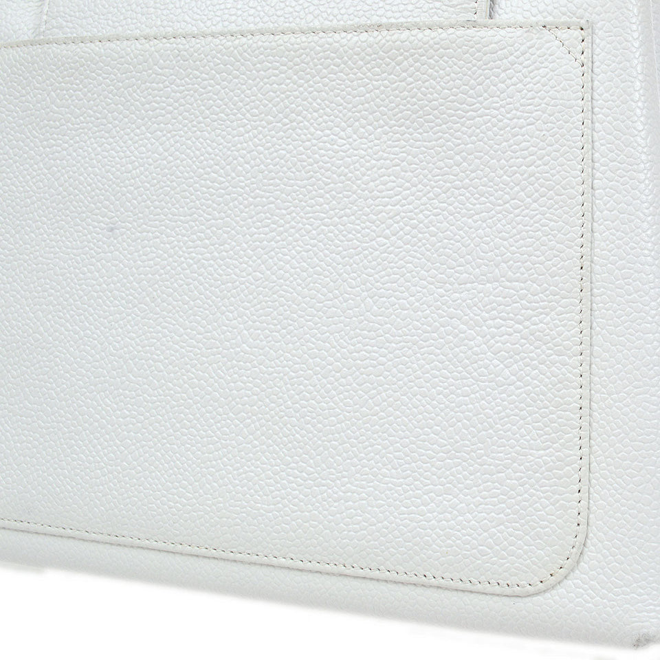 CHANEL 1997-1999 Handbag White Caviar