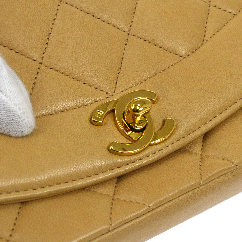 CHANEL * 1994-1996 Beige Lambskin Diana Small