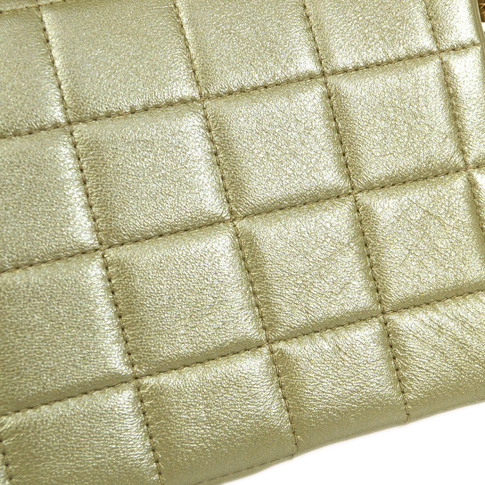 CHANEL 2001-2003 Choco Bar East West Gold Lambskin