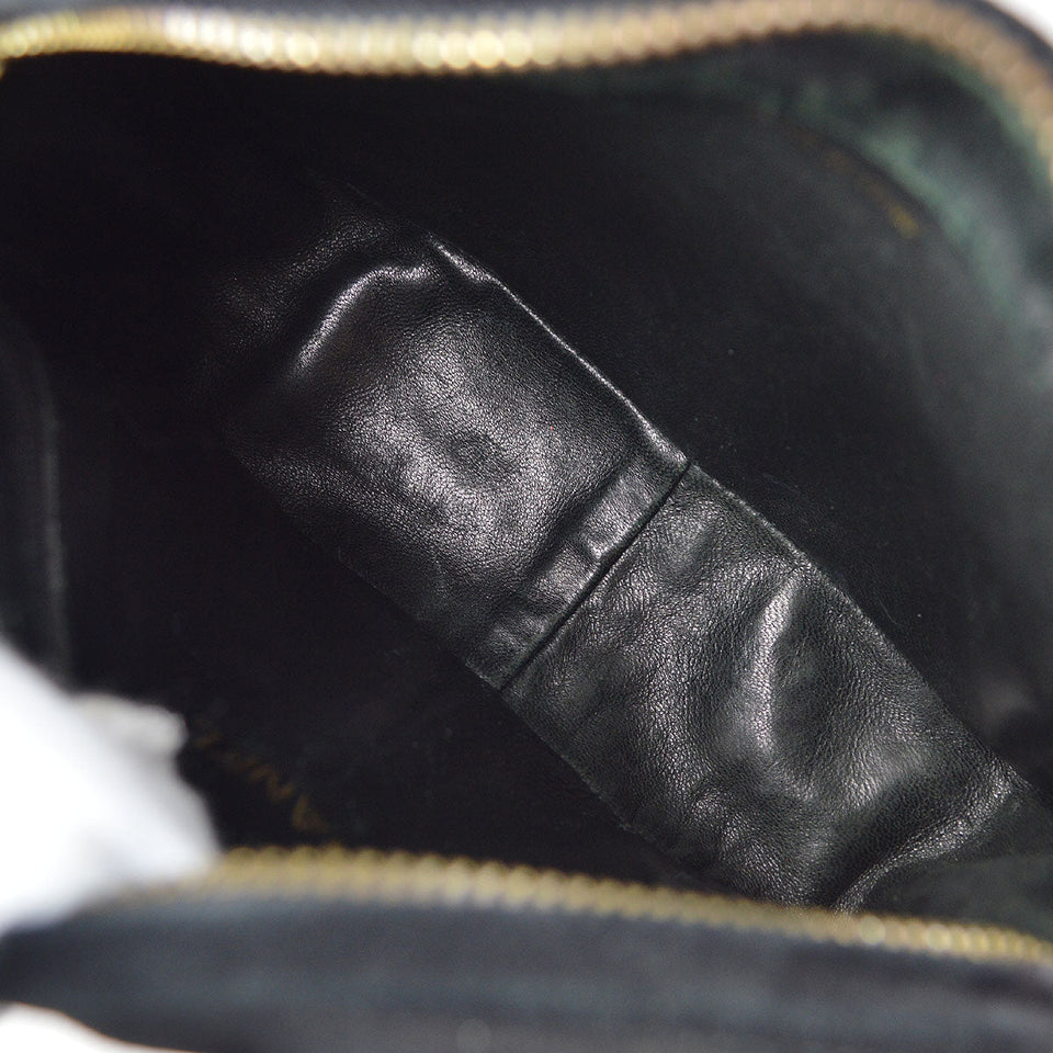 CHANEL 1986-1988 Diamond Camera Bag Mini Black Suede