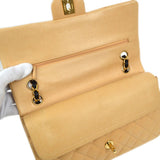 CHANEL 2004-2005 Classic Flap Medium Beige Lambskin