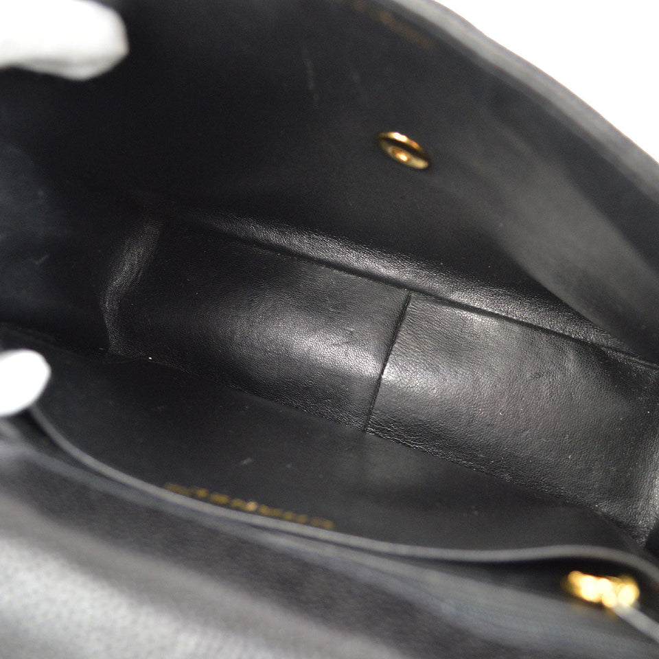 CHANEL 1994-1996 Big CC Straight Flap Bag Medium Black Caviar