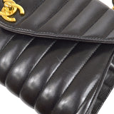 CHANEL 1994-1996 Black Lambskin Vertical Evening Bag