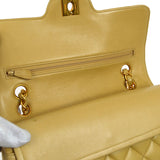 CHANEL 1996-1997 Paris Limited Round Double Flap Small Beige Lambskin