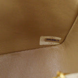 CHANEL 1986-1988 Beige Lambskin Border Flap Medium