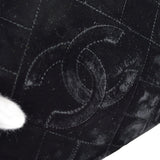 CHANEL 1991-1994 Black Velvet Diamond Camera Bag Small